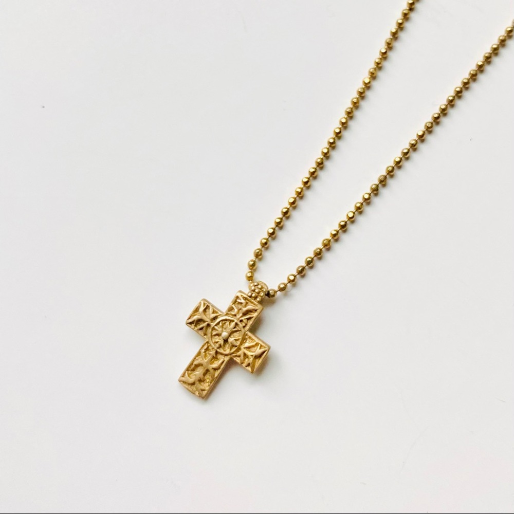 Satya jewelry gold vermeil cross necklace 18”